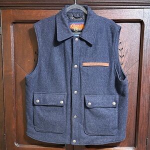 Cripple Creek Melton Men's Dark Blue Wool Vest with Concealed Carry Pocket